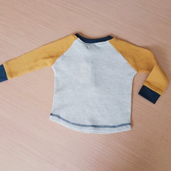 7 For All Mankind Baby Henley Waffle Long Sleeve Size 12m - Picture 2 of 4